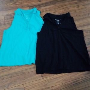 2 Lane Bryant Sleeveless Polos with v neck
